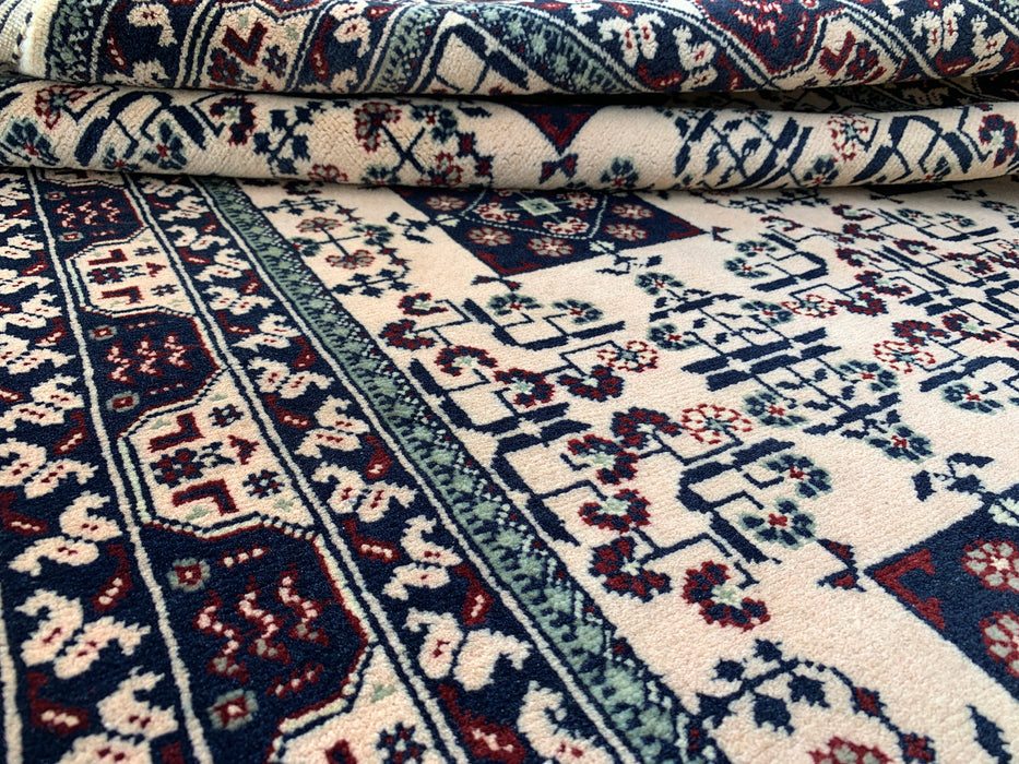 4'10 x 3'3 Hand-Knotted Peshawari Chobi Wool Rug - Ivory Tribal Geometric Area Rug - KBHM-636