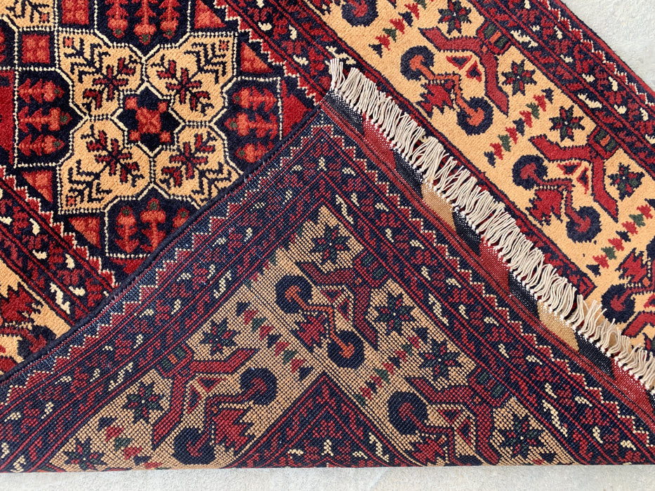 9'6 x 2'9 Hand-Knotted Peshawari Chobi Wool Runner Rug - Ivory Tribal Geometric Hallway Rug - KBHM-638