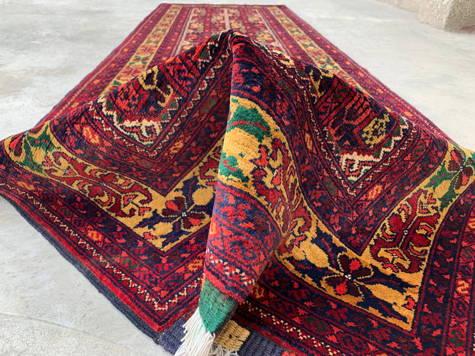 9'5 x 2'11 Hand-Knotted Peshawari Chobi Wool Runner Rug - Red Tribal Geometric Hallway Rug - KBHM-640
