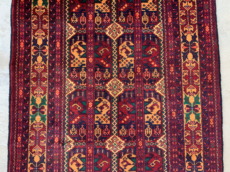 9'7 x 2'10 Hand-Knotted Peshawari Chobi Wool Runner Rug - Red Tribal Geometric Hallway Rug - KBHM-641