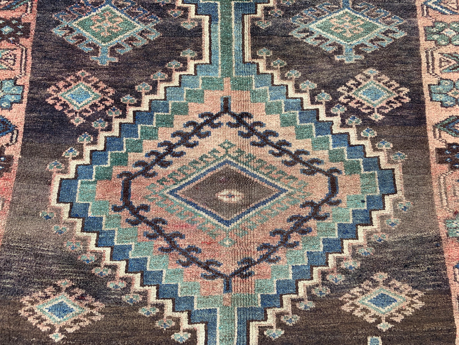 9'3 x 4'8 Hand-Knotted Persian Wool Rug - Brown Tribal Geometric Area Rug - KBHM-645