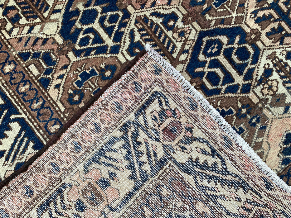 9'8 x 5'2 Hand-Knotted Persian Wool Rug - Brown Tribal Geometric Area Rug - KBHM-646