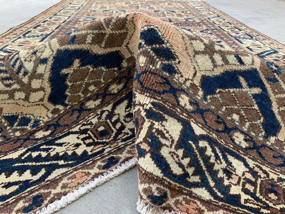 9'8 x 5'2 Hand-Knotted Persian Wool Rug - Brown Tribal Geometric Area Rug - KBHM-646