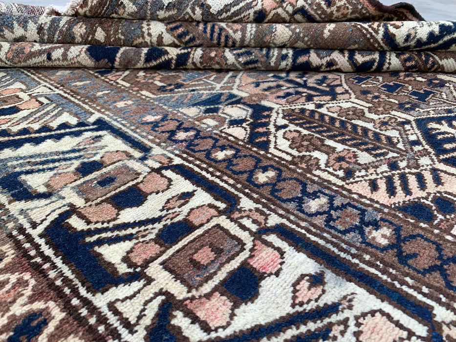 9'8 x 5'2 Hand-Knotted Persian Wool Rug - Brown Tribal Geometric Area Rug - KBHM-646