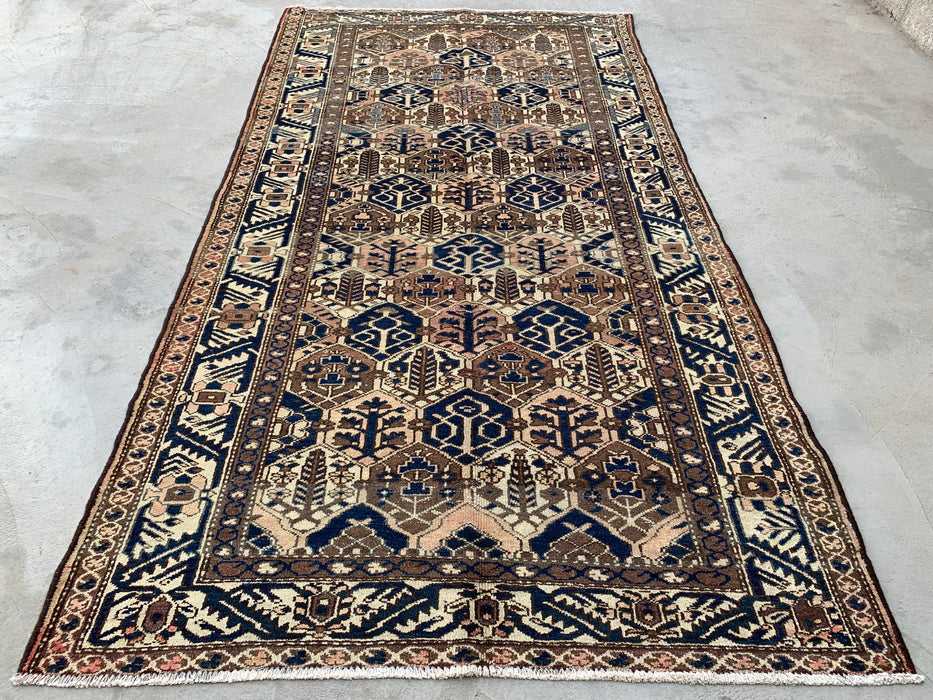 9'8 x 5'2 Hand-Knotted Persian Wool Rug - Brown Tribal Geometric Area Rug - KBHM-646