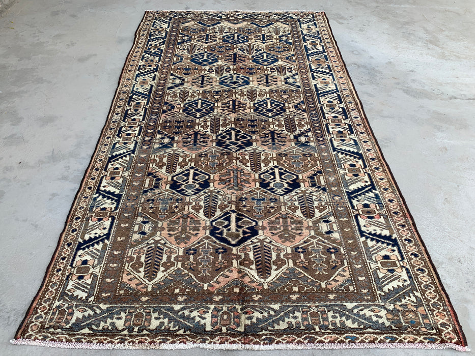 9'8 x 5'2 Hand-Knotted Persian Wool Rug - Brown Tribal Geometric Area Rug - KBHM-646