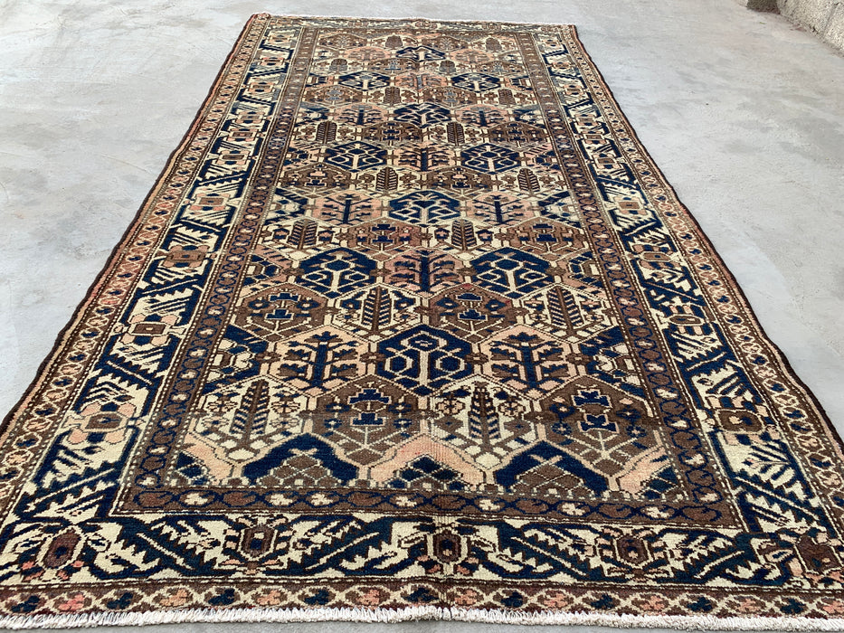 9'8 x 5'2 Hand-Knotted Persian Wool Rug - Brown Tribal Geometric Area Rug - KBHM-646
