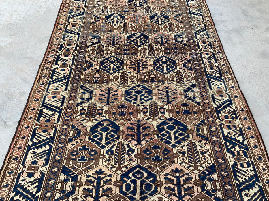 9'8 x 5'2 Hand-Knotted Persian Wool Rug - Brown Tribal Geometric Area Rug - KBHM-646