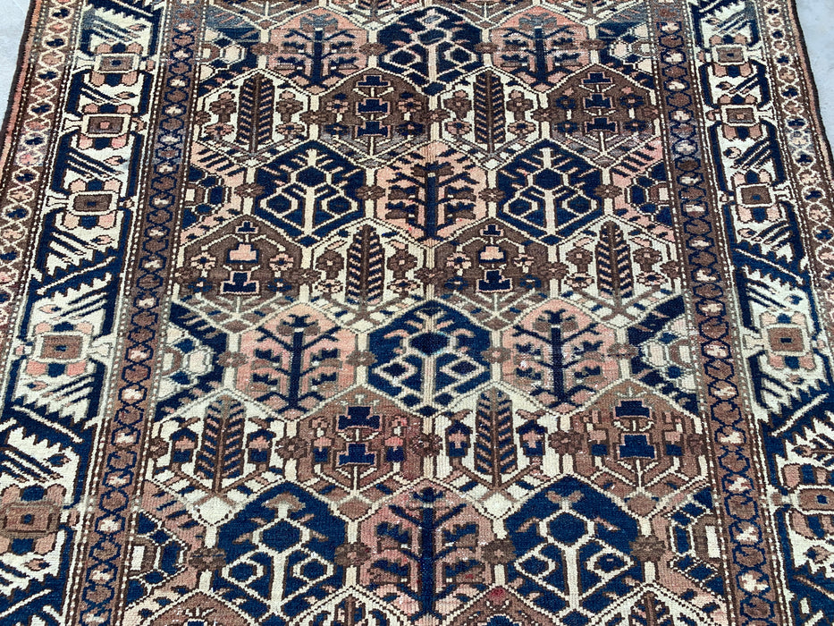 9'8 x 5'2 Hand-Knotted Persian Wool Rug - Brown Tribal Geometric Area Rug - KBHM-646