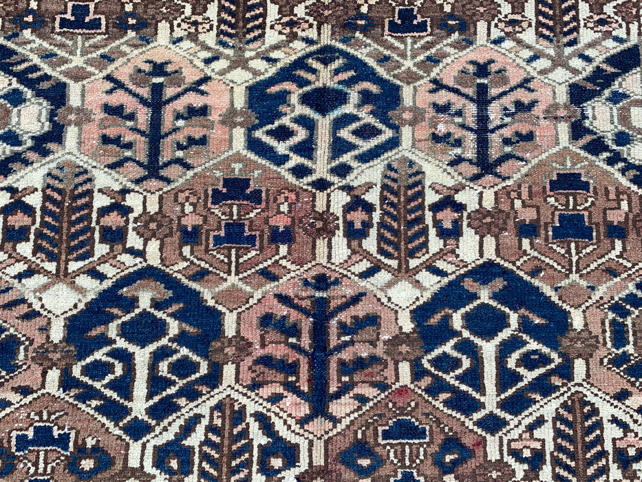 9'8 x 5'2 Hand-Knotted Persian Wool Rug - Brown Tribal Geometric Area Rug - KBHM-646