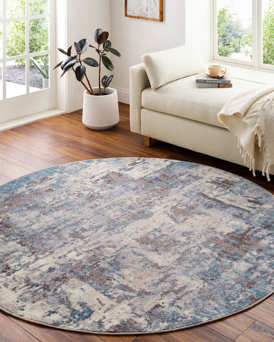 Ankara Machine Woven Rug — Beige / Teal | AKR-2307