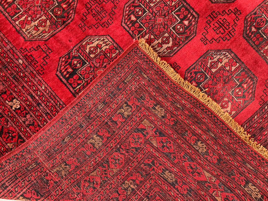 9'2 x 6'6 Hand-Knotted Persian Wool Rug - Red Tribal Geometric Area Rug - KBHM-647