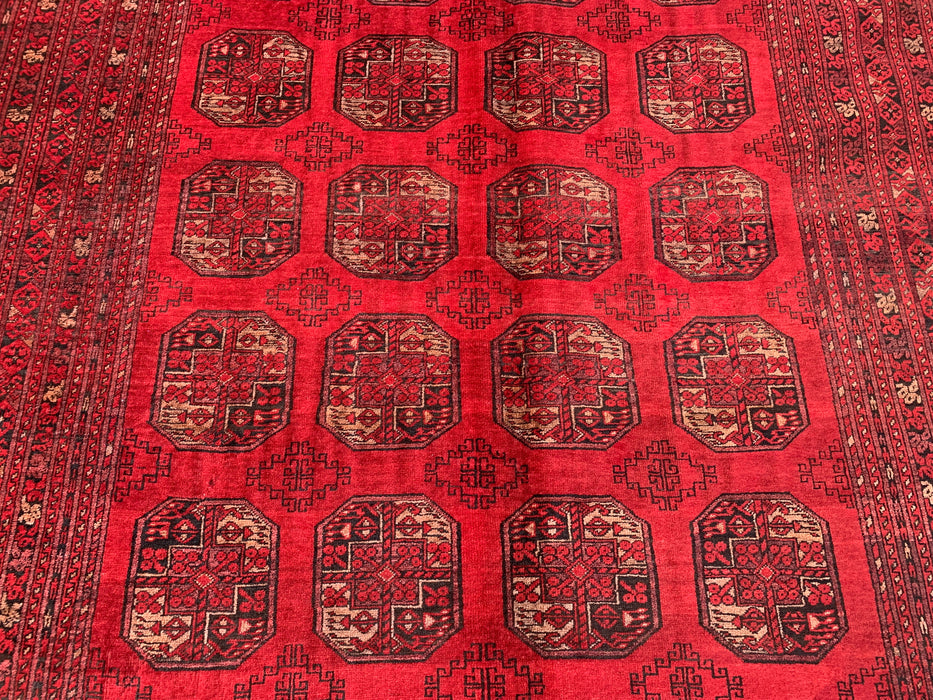 9'2 x 6'6 Hand-Knotted Persian Wool Rug - Red Tribal Geometric Area Rug - KBHM-647
