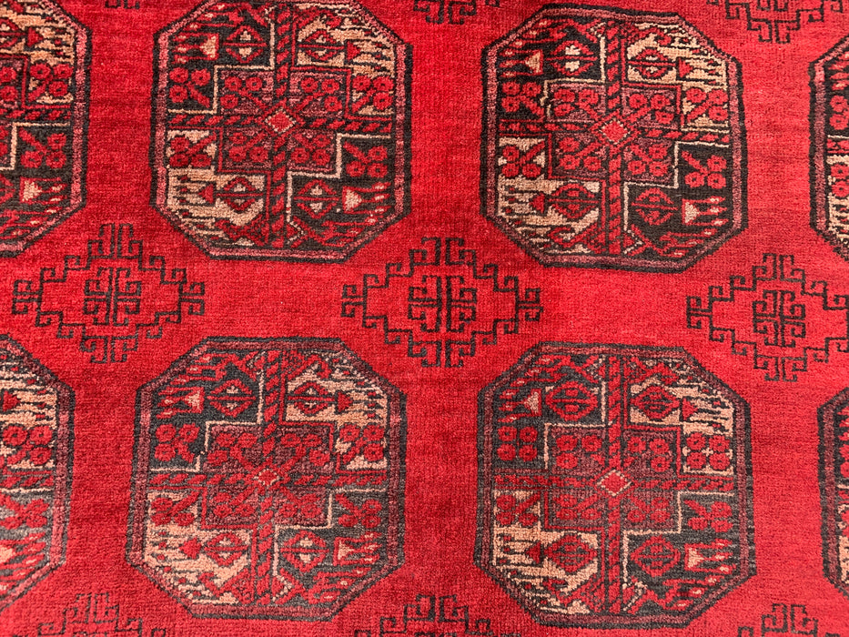 9'2 x 6'6 Hand-Knotted Persian Wool Rug - Red Tribal Geometric Area Rug - KBHM-647
