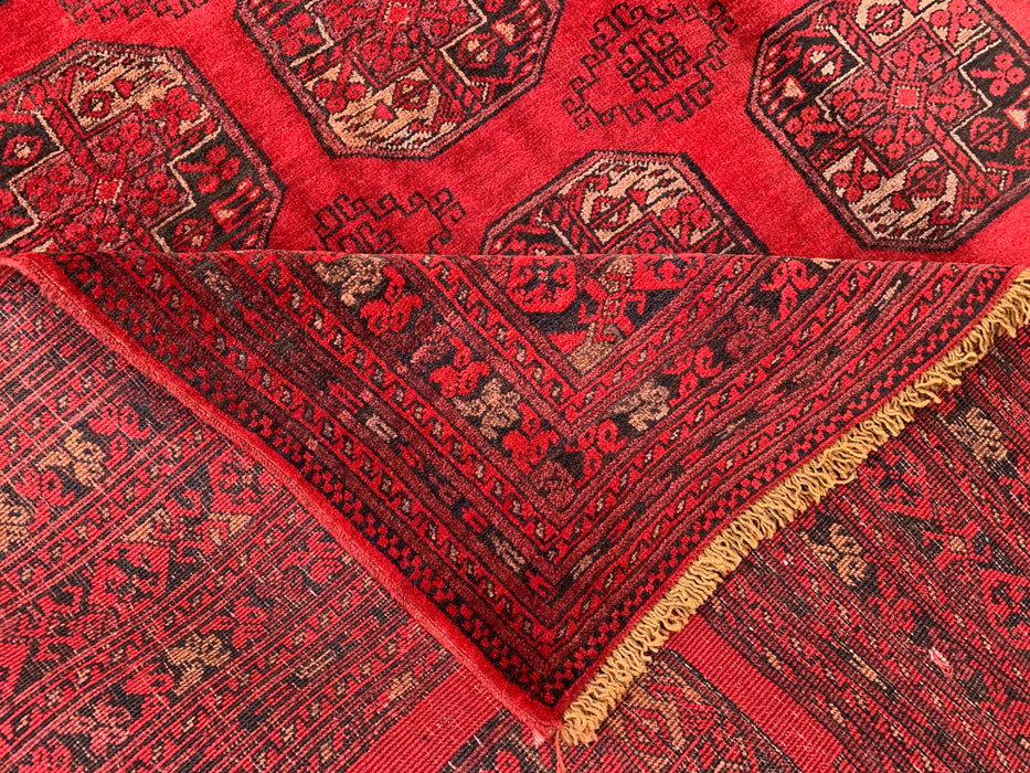 9'2 x 6'6 Hand-Knotted Persian Wool Rug - Red Tribal Geometric Area Rug - KBHM-647