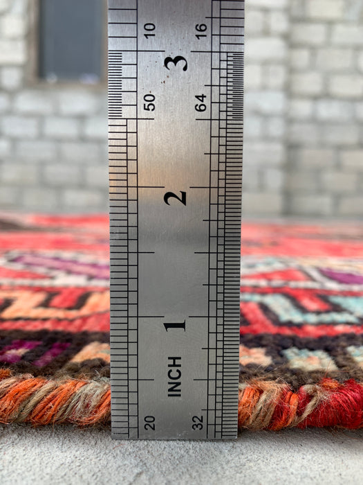 9'3 x 5'2 Hand-Knotted Persian Wool Rug - Coral Tribal Geometric Area Rug - KBHM-650