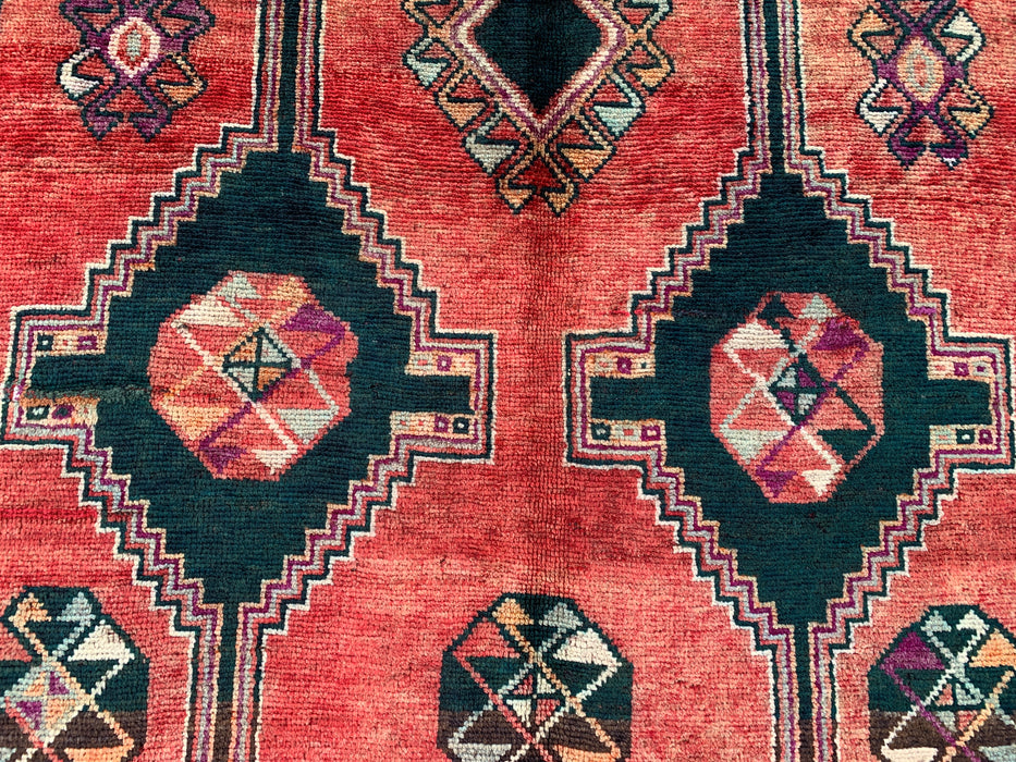 9'3 x 5'2 Hand-Knotted Persian Wool Rug - Coral Tribal Geometric Area Rug - KBHM-650