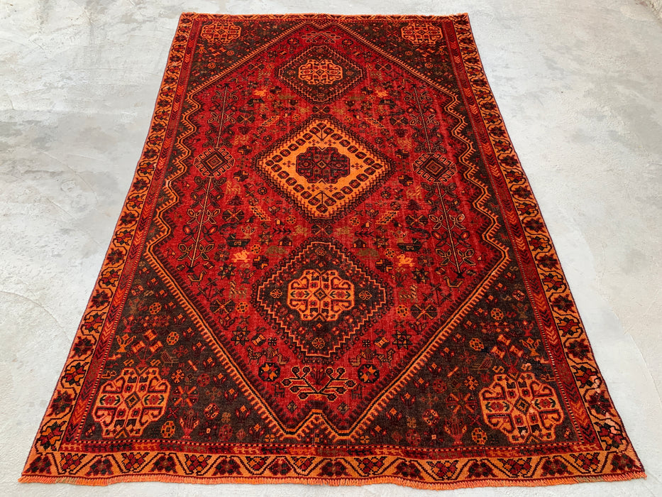 Handmade Persian Wool Area Rug 7x10 - Red Tribal Medallion Persian Style Rug - Exact Size 9'1" x 5'11" - KBHM-652