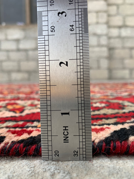 9'7 x 4'2 Hand-Knotted Persian Wool Rug - Red Tribal Geometric Area Rug - KBHM-653