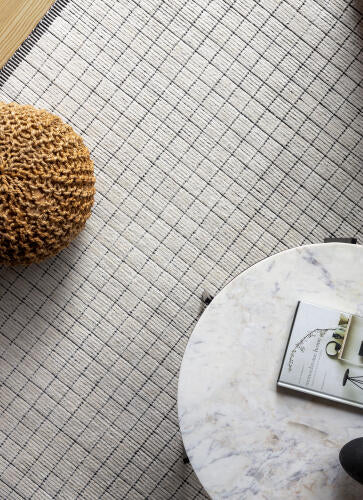 Carre Handmade Rug — Light Beige / Charcoal | CCR-2301