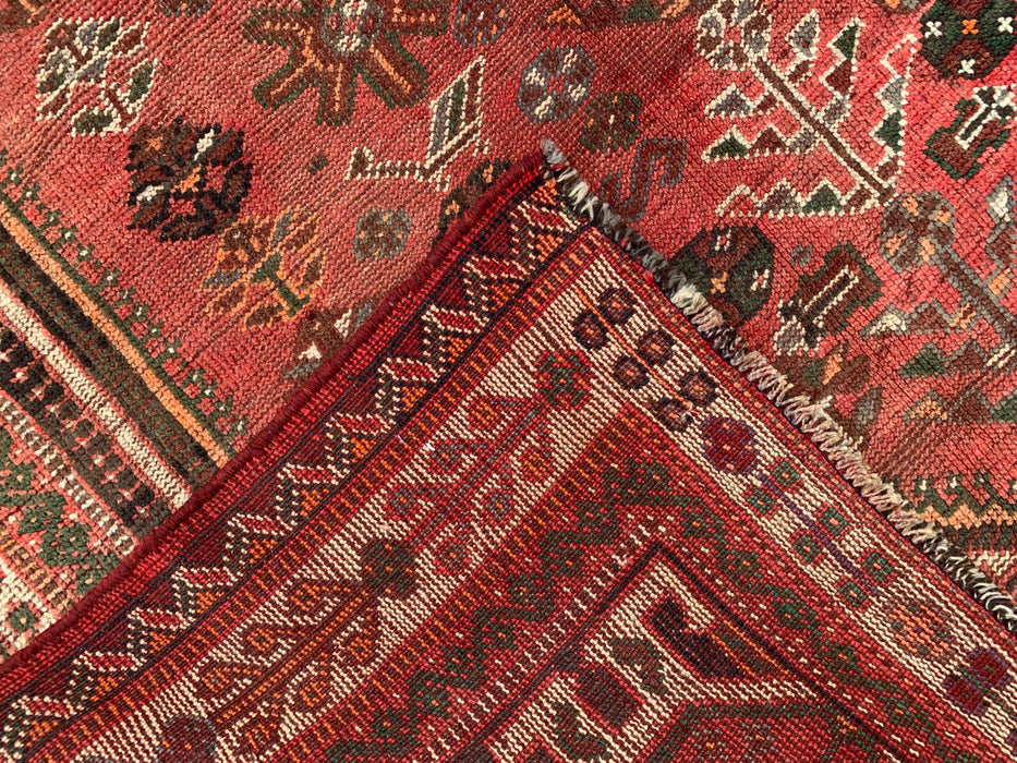 8'0 x 5'8 Hand-Knotted Persian Wool Rug - Red Tribal Medallion Area Rug - KBHM-655