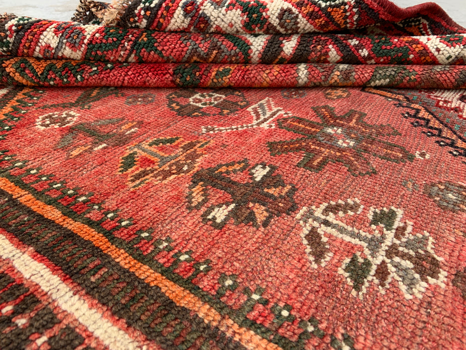 8'0 x 5'8 Hand-Knotted Persian Wool Rug - Red Tribal Medallion Area Rug - KBHM-655