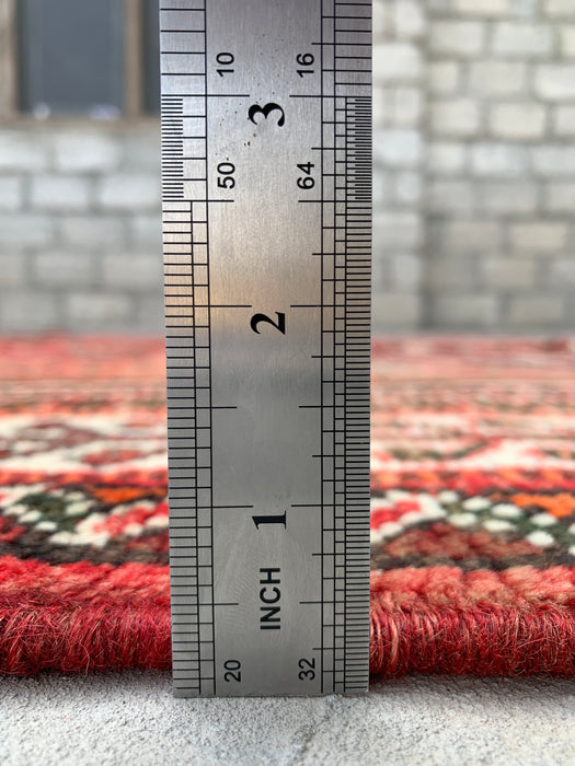 8'0 x 5'8 Hand-Knotted Persian Wool Rug - Red Tribal Medallion Area Rug - KBHM-655