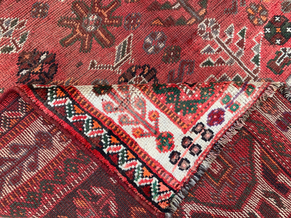 8'0 x 5'8 Hand-Knotted Persian Wool Rug - Red Tribal Medallion Area Rug - KBHM-655