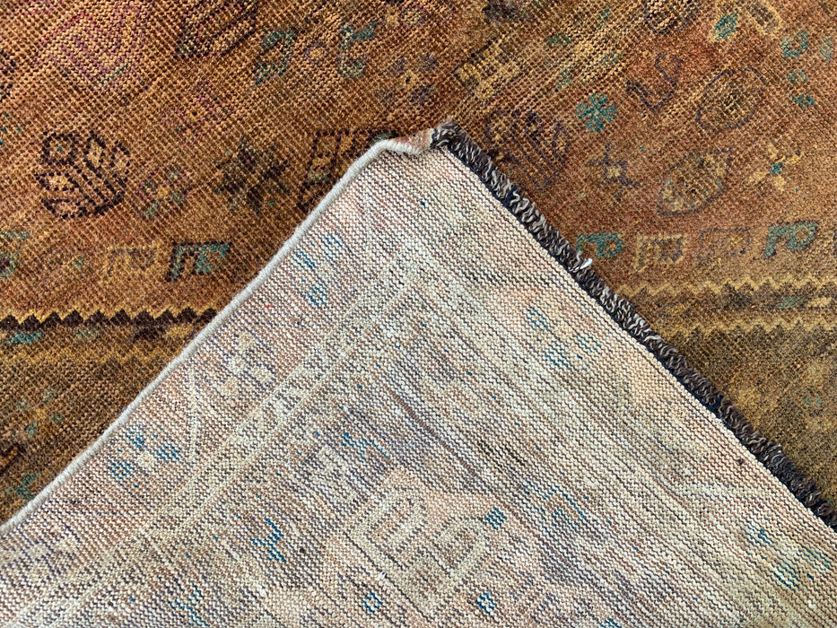 Handmade Persian Wool Area Rug 7x10 - Brown Tribal Geometric Persian Style Rug - Exact Size 10'0" x 6'8" - KBHM-659