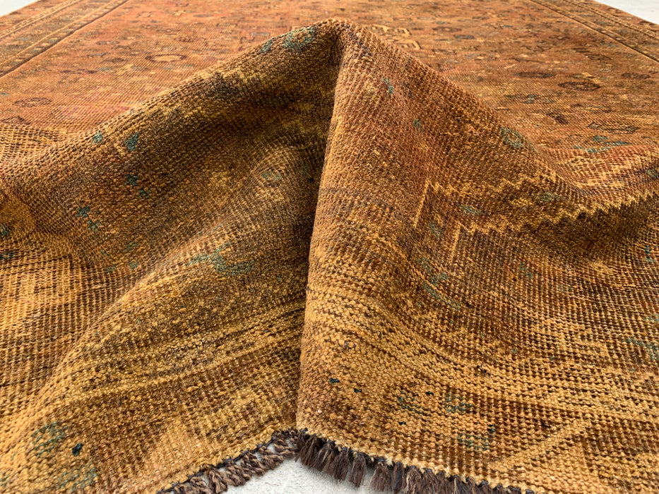 Handmade Persian Wool Area Rug 7x10 - Brown Tribal Geometric Persian Style Rug - Exact Size 10'0" x 6'8" - KBHM-659