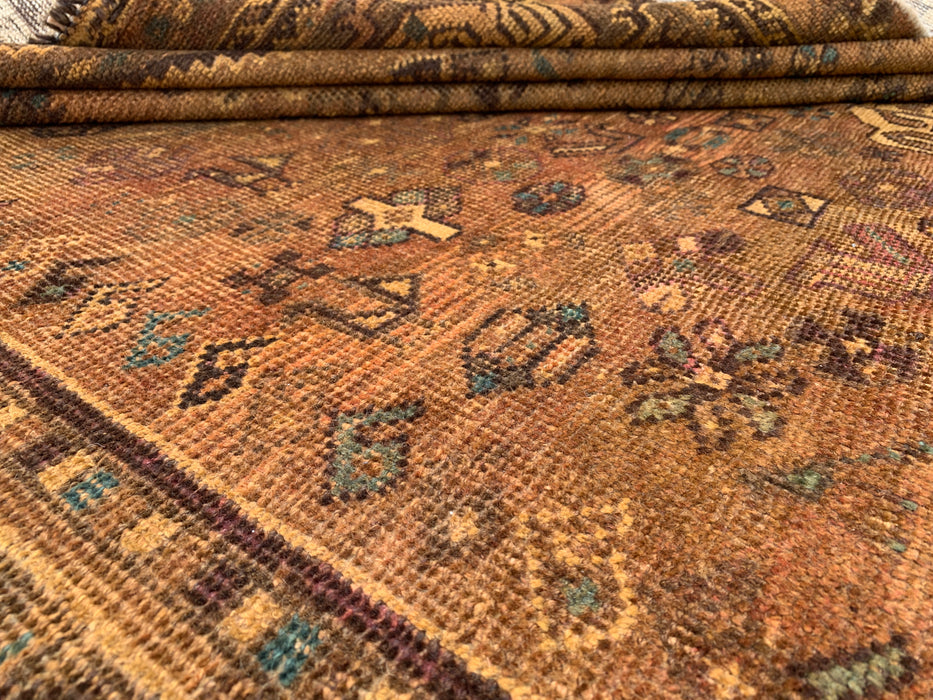 Handmade Persian Wool Area Rug 7x10 - Brown Tribal Geometric Persian Style Rug - Exact Size 10'0" x 6'8" - KBHM-659