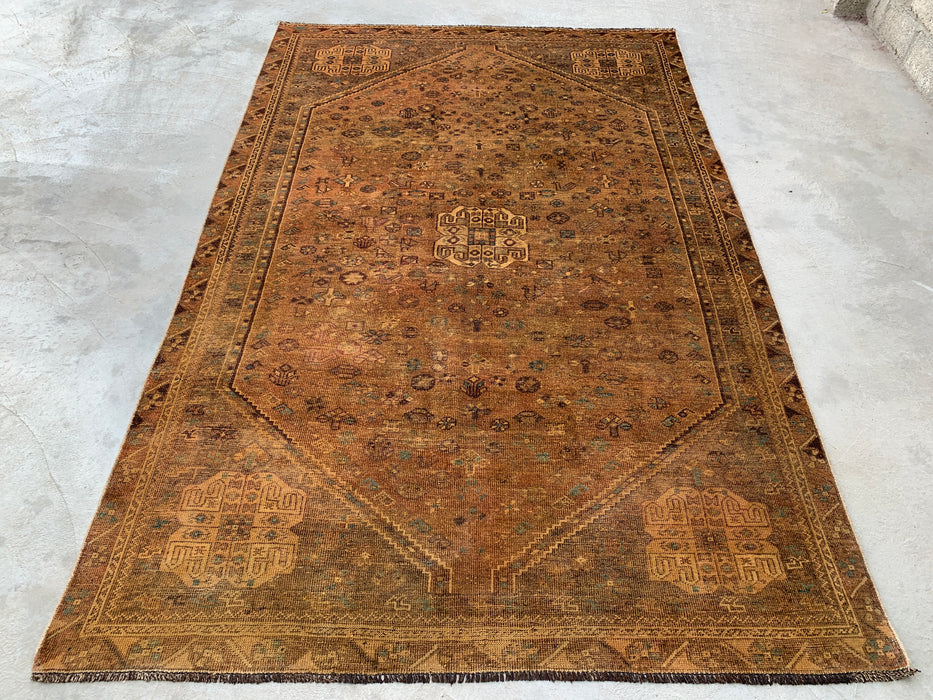 Handmade Persian Wool Area Rug 7x10 - Brown Tribal Geometric Persian Style Rug - Exact Size 10'0" x 6'8" - KBHM-659