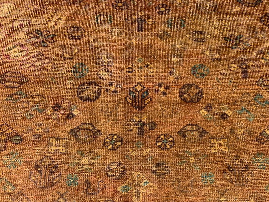 Handmade Persian Wool Area Rug 7x10 - Brown Tribal Geometric Persian Style Rug - Exact Size 10'0" x 6'8" - KBHM-659