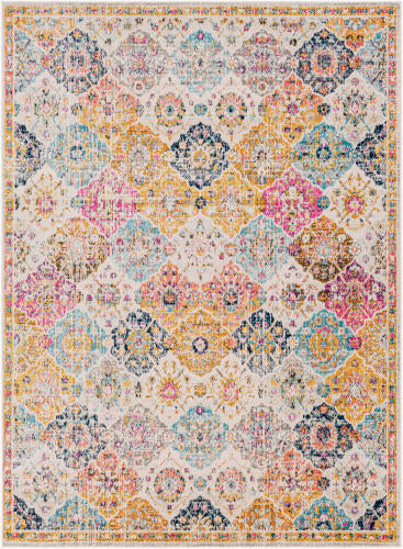 Livabliss Harput Machine Woven Rug — Multicolor Diamond Medallion | HAP-1018 - performance