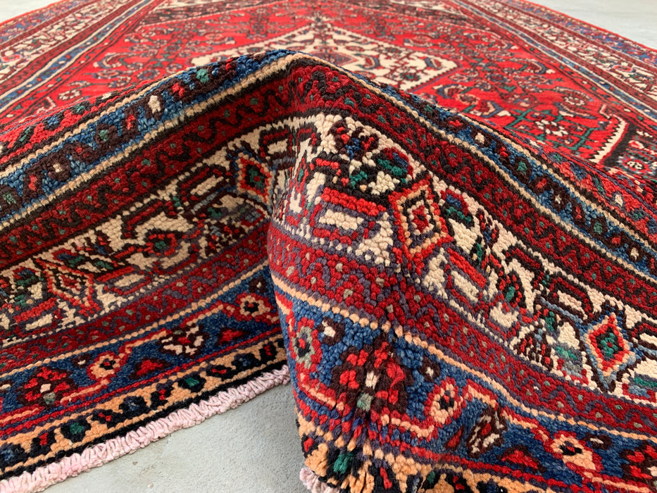 Handmade Persian Wool Area Rug 7x10 - Red Traditional Medallion Persian Style Rug - Exact Size 10'0" x 7'0" - KBHM-660