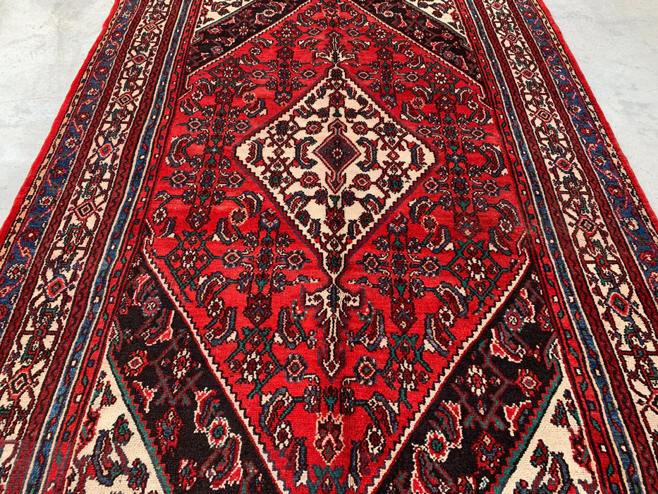 Handmade Persian Wool Area Rug 7x10 - Red Traditional Medallion Persian Style Rug - Exact Size 10'0" x 7'0" - KBHM-660