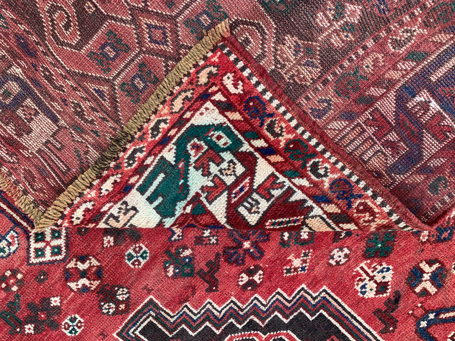 Handmade Persian Wool Area Rug 7x10 - Red Tribal Medallion Persian Style Rug - Exact Size 10'7" x 7'2" - KBHM-661