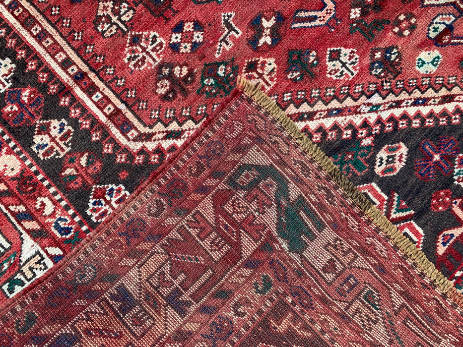 Handmade Persian Wool Area Rug 7x10 - Red Tribal Medallion Persian Style Rug - Exact Size 10'7" x 7'2" - KBHM-661