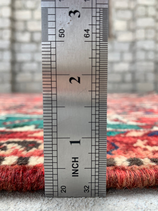 Handmade Persian Wool Area Rug 7x10 - Red Tribal Medallion Persian Style Rug - Exact Size 10'7" x 7'2" - KBHM-661