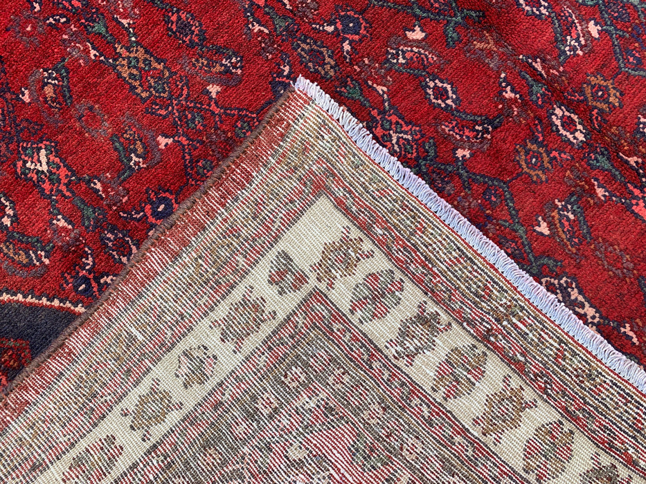 9'2 x 6'10 Hand-Knotted Persian Wool Rug - Red Floral Medallion Area Rug - KBHM-663