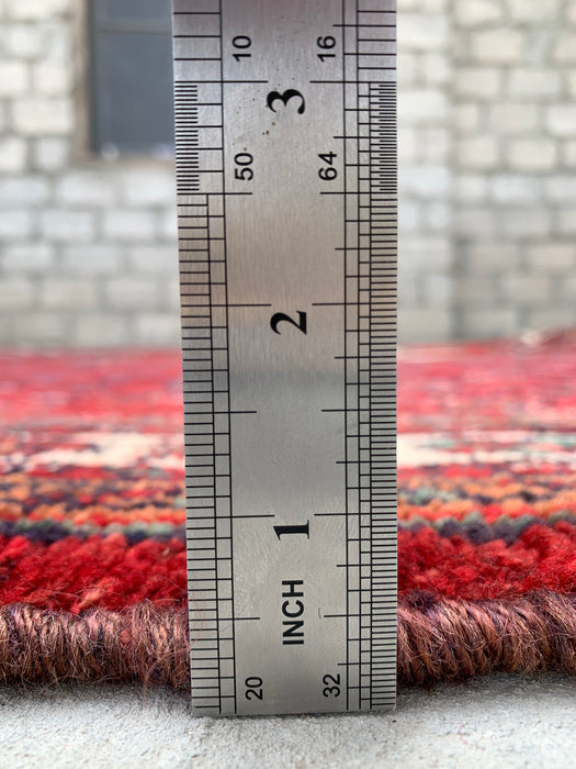 9'2 x 6'10 Hand-Knotted Persian Wool Rug - Red Floral Medallion Area Rug - KBHM-663