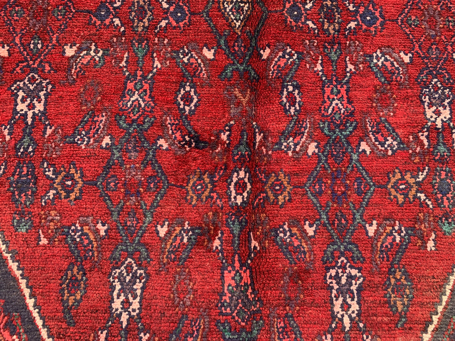 9'2 x 6'10 Hand-Knotted Persian Wool Rug - Red Floral Medallion Area Rug - KBHM-663