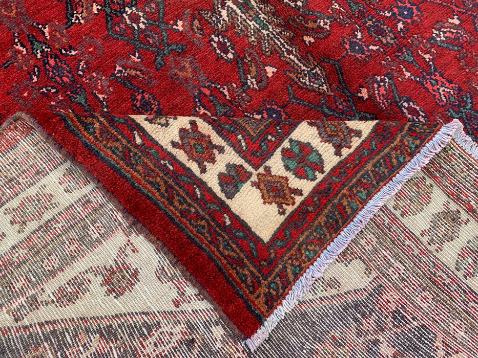 9'2 x 6'10 Hand-Knotted Persian Wool Rug - Red Floral Medallion Area Rug - KBHM-663