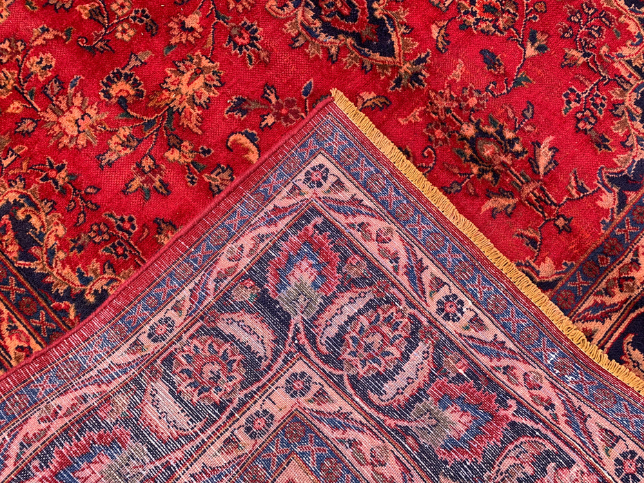 Handmade Persian Wool Area Rug 7x10 - Red Floral Medallion Persian Style Rug - Exact Size 9'6" x 6'3" - KBHM-664