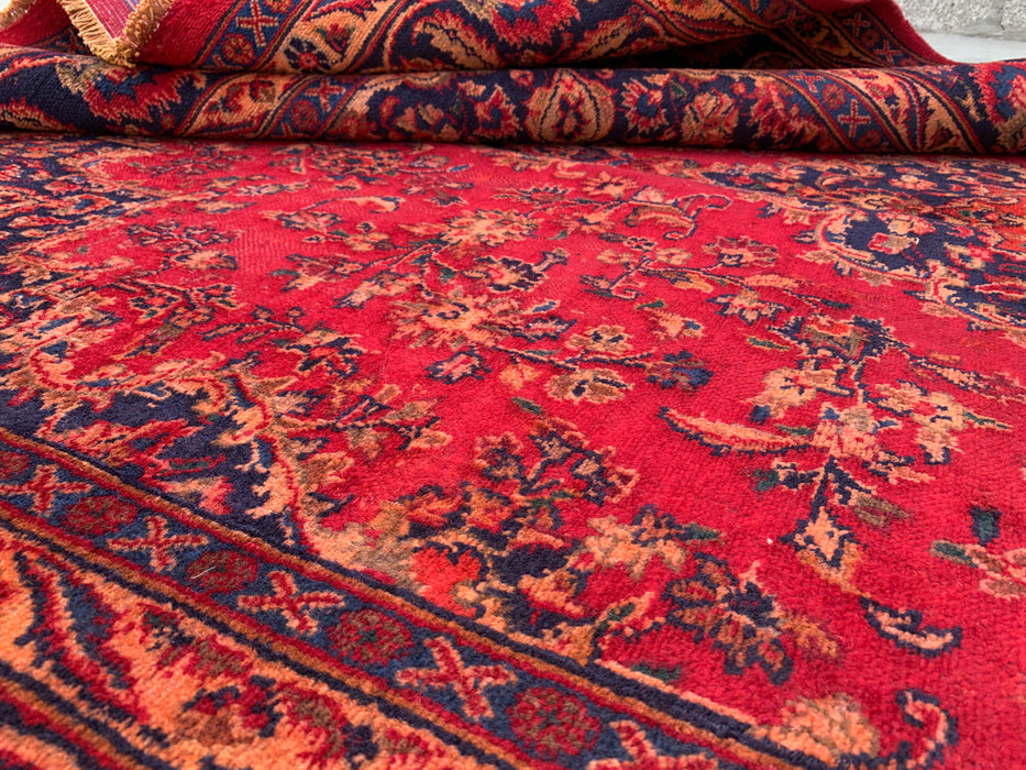 Handmade Persian Wool Area Rug 7x10 - Red Floral Medallion Persian Style Rug - Exact Size 9'6" x 6'3" - KBHM-664