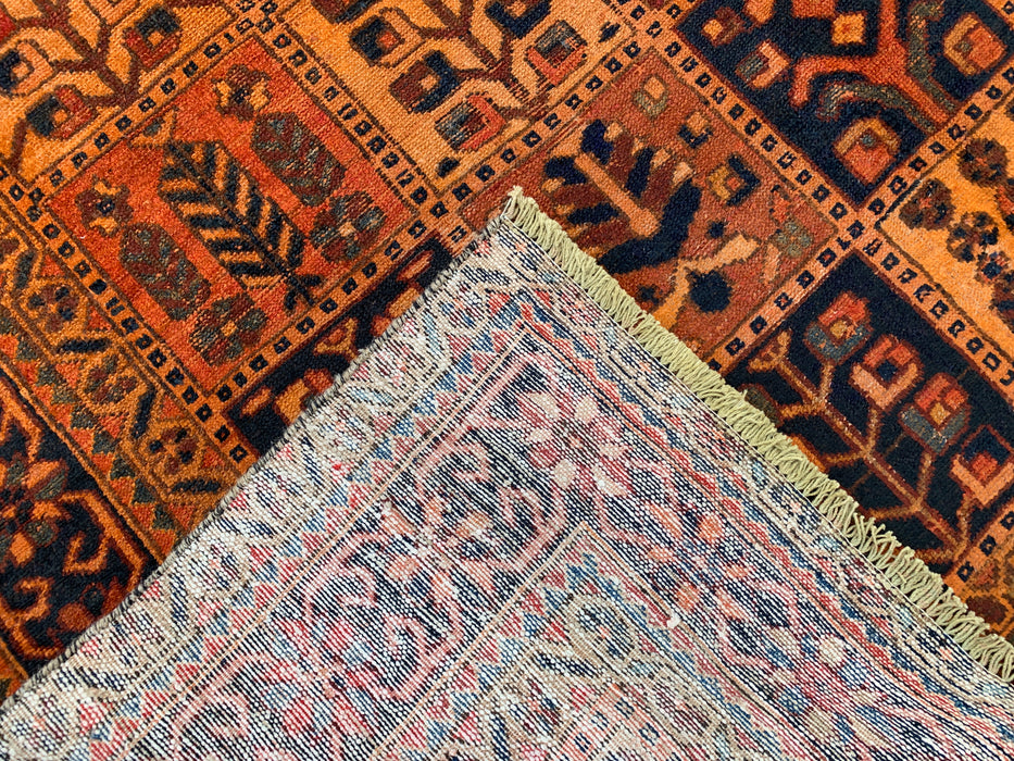 Handmade Persian Wool Area Rug 7x10 - Rust Geometric Panel Persian Style Rug - Exact Size 9'6" x 6'8" - KBHM-665