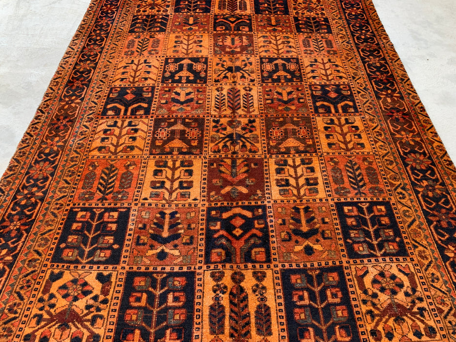 Handmade Persian Wool Area Rug 7x10 - Rust Geometric Panel Persian Style Rug - Exact Size 9'6" x 6'8" - KBHM-665