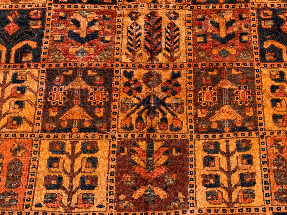 Handmade Persian Wool Area Rug 7x10 - Rust Geometric Panel Persian Style Rug - Exact Size 9'6" x 6'8" - KBHM-665
