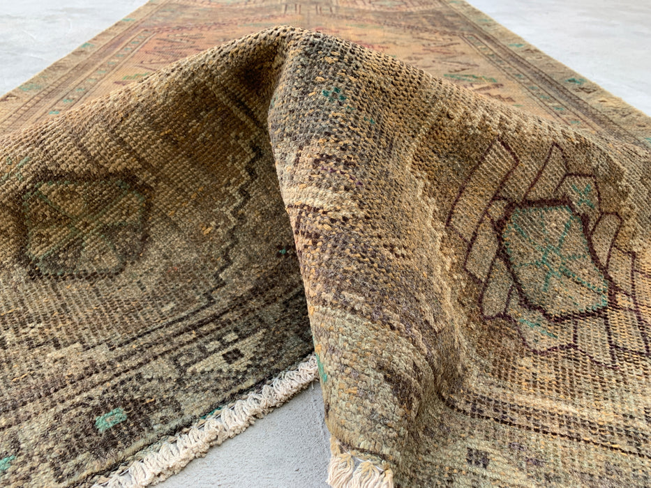 7'11 x 4'2 Hand-Knotted Persian Wool Rug - Brown Tribal Geometric Area Rug - KBHM-667