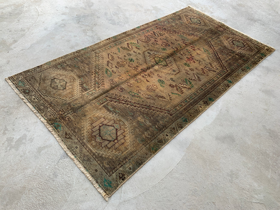 7'11 x 4'2 Hand-Knotted Persian Wool Rug - Brown Tribal Geometric Area Rug - KBHM-667